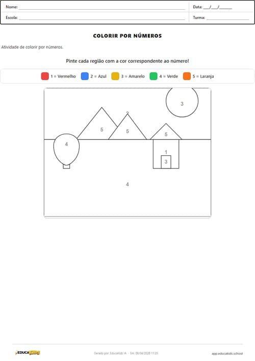 Colorir por números para imprimir