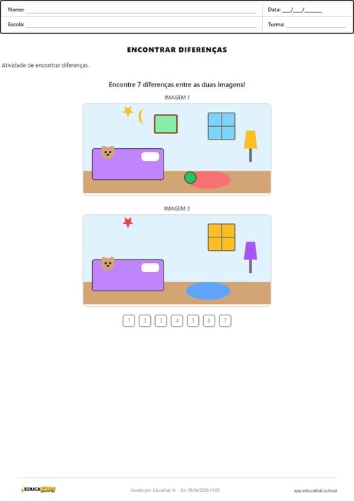 Encontrar diferenças para imprimir