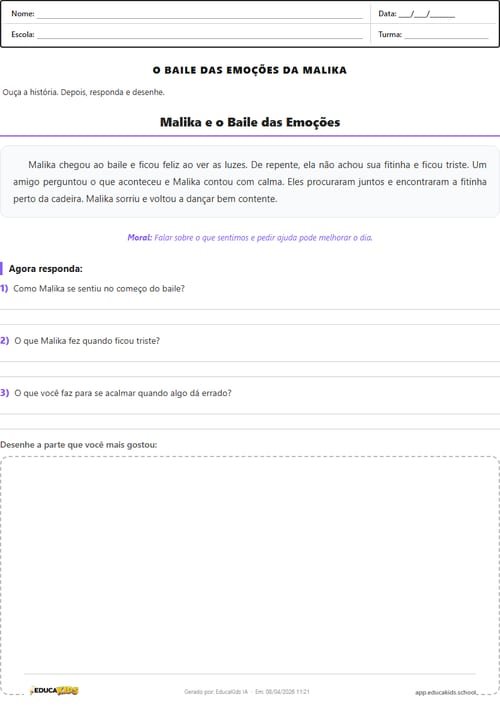 Historinha para imprimir