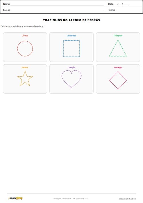 Pontilhado de formas para imprimir